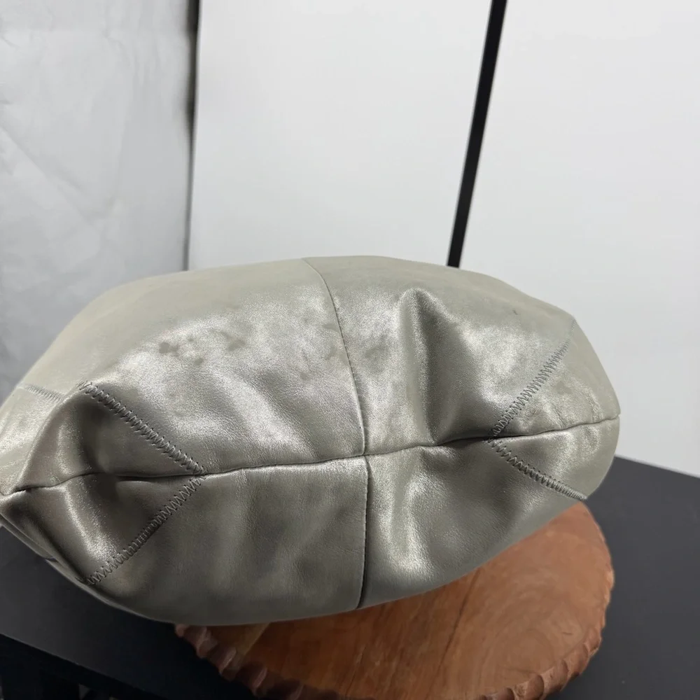 Hobo international Kindred silver metallic Leather Hobo‎ bag braided handle